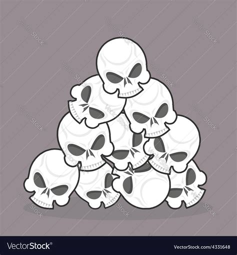 Pile Skulls Royalty Free Vector Image Vectorstock