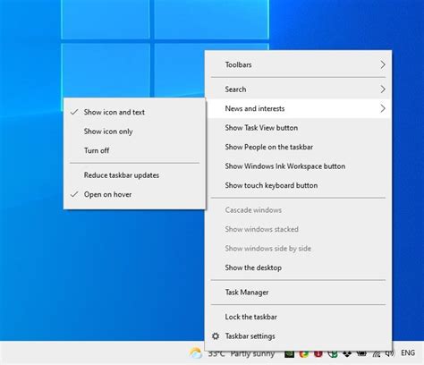 How To Disable The Weather Widget From The Windows 10 Taskbar