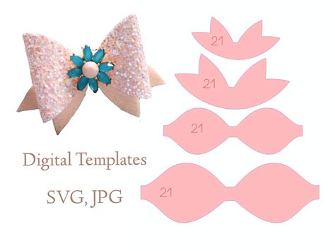 Digital Bow Templates Svg Format N Etsy In Bow Template