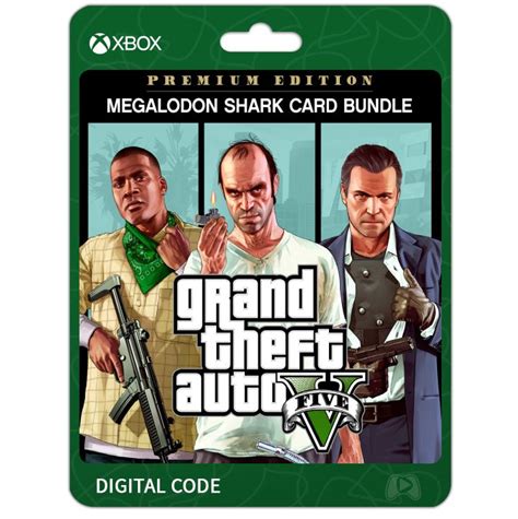 Grand Theft Auto V Premium Edition And Megalodon Shark Card Bundle