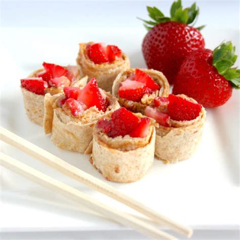 Pb And Strawberry Sushi Recipe California Strawberry Commission
