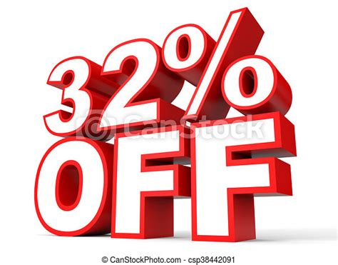 Stock Illustration Of Discount 32 Percent Off 3d Illustration On White Csp38442091 Search