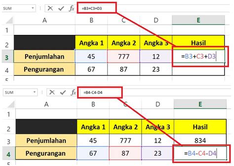 Contoh Penggunaan Rumus Penjumlahan Excel Fungsi Dan Rumus Excel Sexiz Pix