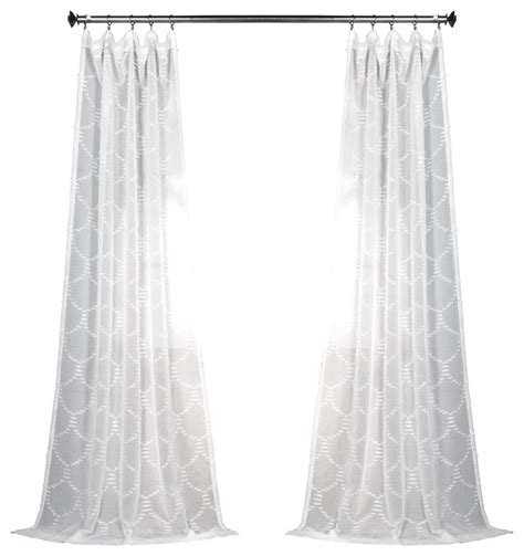 Try layering sheers under a solid drape to. Marseille Shell Patterned Linen Sheer Curtain ...