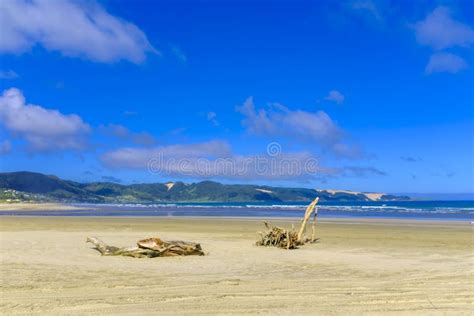 Ninety Mile Beach In New Zealand Stock Photo Image Of North Road
