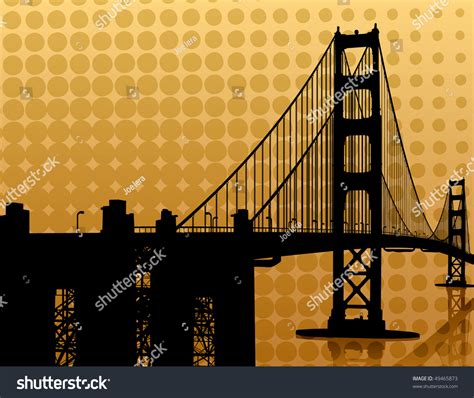 Golden Gate Bridge Silhouette Stock Vector Illustration 49465873