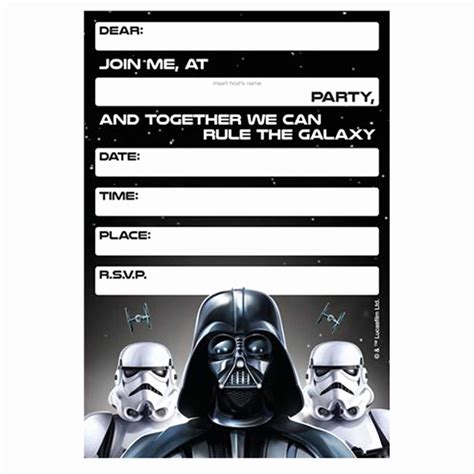 Star Wars Invitations Free Printable Desalas Template