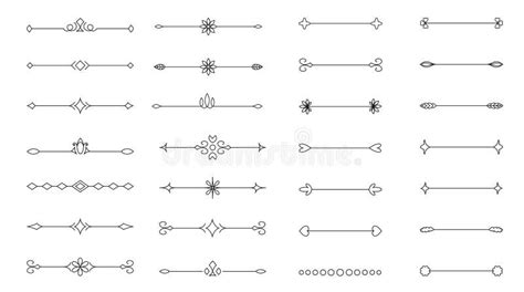 Divider Ornate Classic Vintage Line Separator Set Stock Illustration