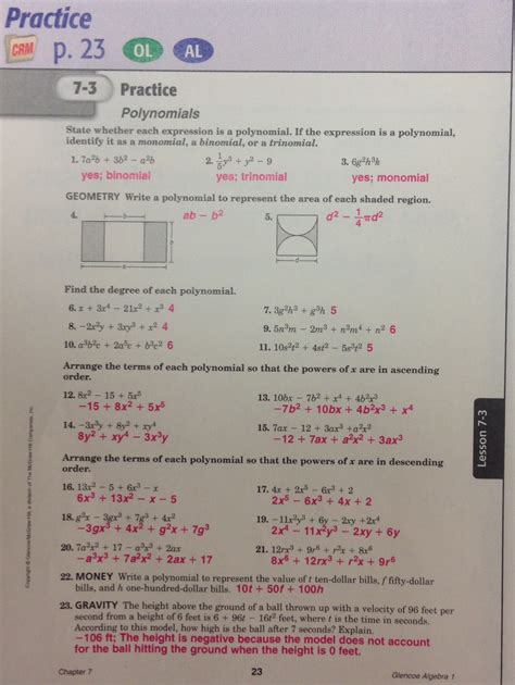 Glencoe Algebra 1 7 2 Study Guide And Intervention Answers Pic
