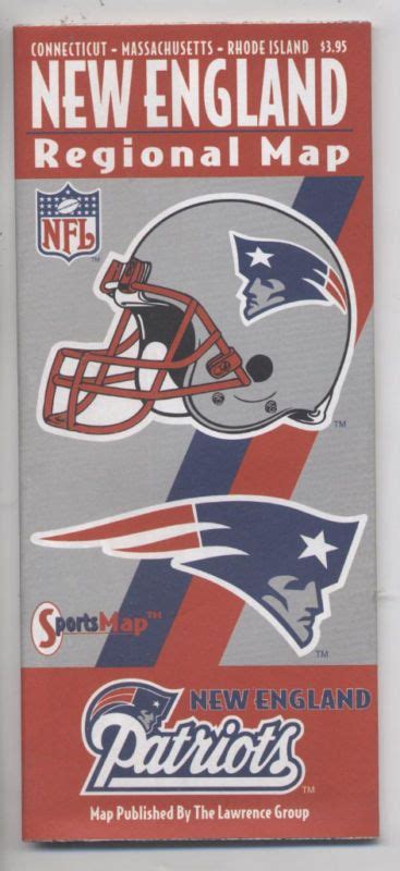 1999 New England Patriots Sports Map Regional Map Rare New England