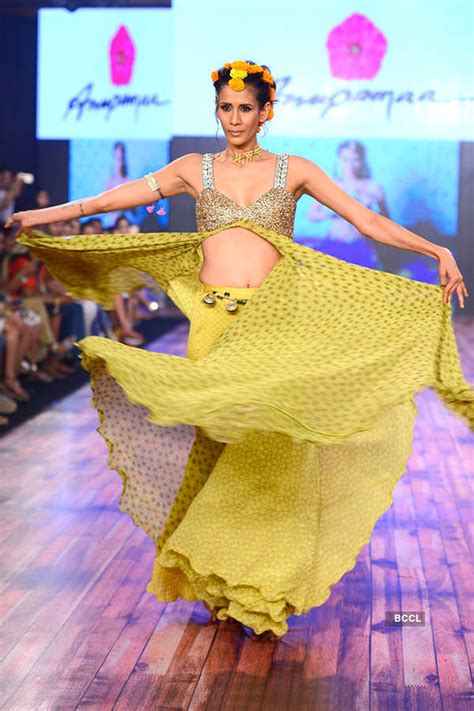 a model showcases a creation for anupama dayal on day 2 of the india beach fashion week 2016