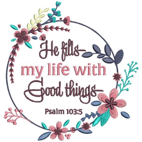 People are more likely to remember things in threes, so you should try and use lists in three's such as veni, vidi, vici. He Fills My Life With Good Things Psalm 103-5 Bible Verse ...