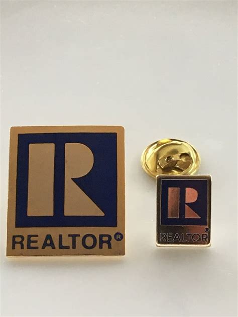 Realtor Pins Gold And Blue Realtor Pins Professional Etsy Estate