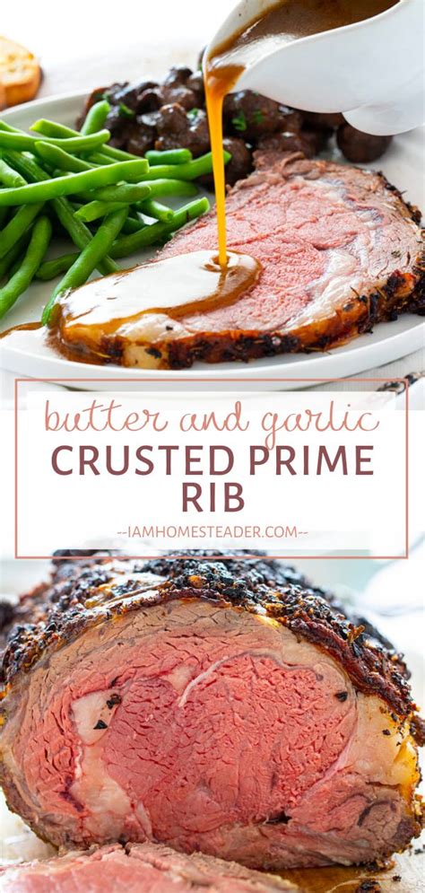 Includes the salad bowl, mashed potatoes or baked potato, yorkshire pudding, creamed spinach and fresh cream of horseradish sauce. Butter and Garlic Crusted Prime Rib | Recipe in 2020 ...