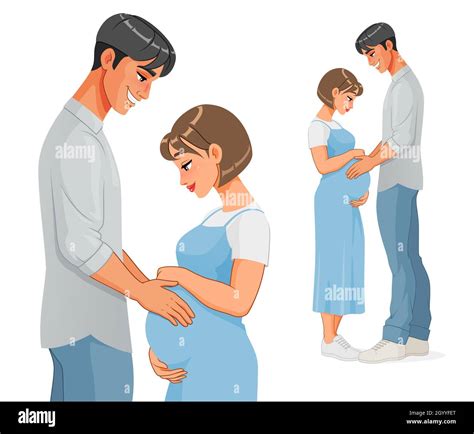 Happy Chinese Pregnant Woman Standing Stock Vector Images Alamy