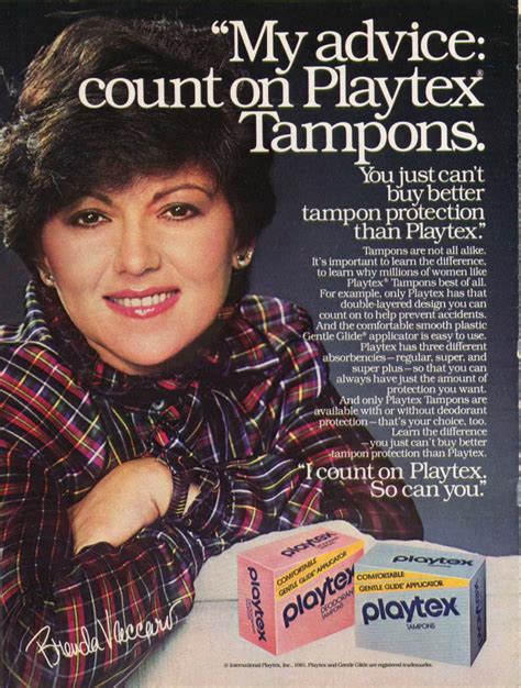 Brenda Vaccaro For Playtex Tampons Ad 1981 My Advice