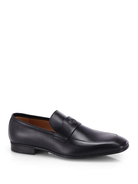 Lyst Gucci Interlocking G Leather Loafers In Black For Men