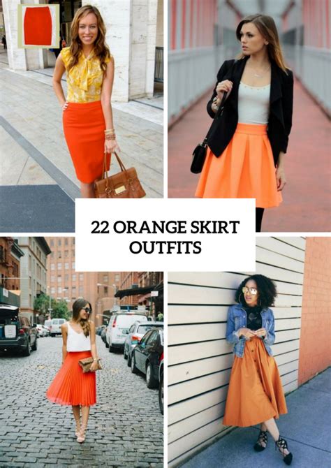 Perfect Orange Skirt Outfits For Fashionable Ladies Pattern Skirt