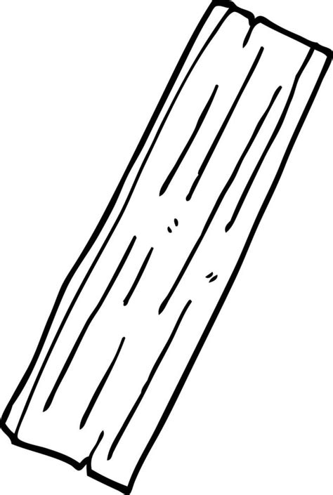 Line Drawing Cartoon Plank Of Wood 12167775 Vector Art At Vecteezy