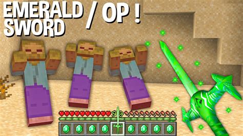How To Craft Emerald Sword That Attack Many Mobs In Minecraft Op