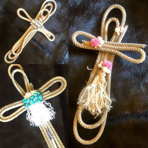 Unbridled Faith Real Lariat Rope Cross Western Home Decor Unique