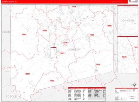 Johnson County Zip Code Map District Map