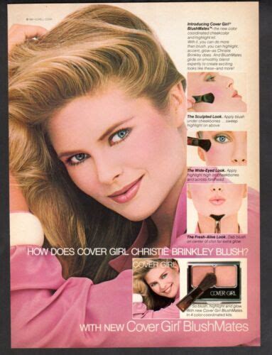 Vintage Advertising Print Fashion Ad Cover Girl Makeup Christie