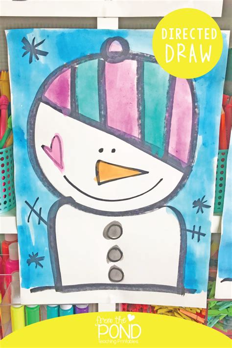 Snowman Directed Drawing Christmas Drawings For Kids Winter Art