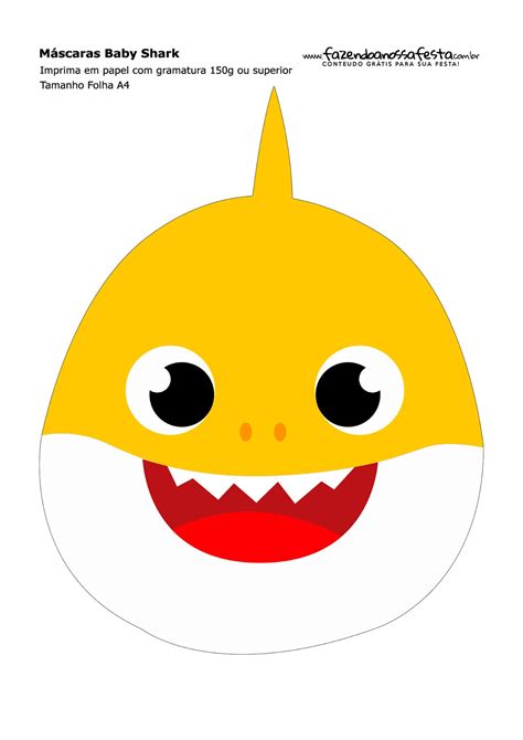 Baby Shark Party Free Printable Masks Oh My Baby