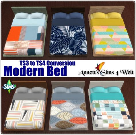 Annetts Sims 4 Welt Modern Bed Ts3 To Ts4 Conversion