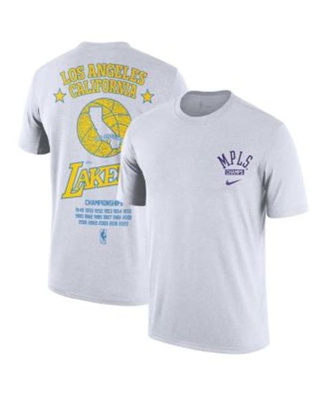 Nike Mens White Los Angeles Lakers 202122 City Edition Courtside Heavyweight Moments Story T