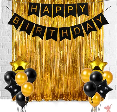 Black And Golden Decoration Happy Birthday Theme Black And Gold Birthday