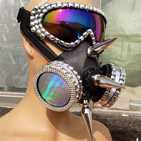 burning man steampunk gas goggle maskdust spike goggle mask etsy 110080 hot sex picture