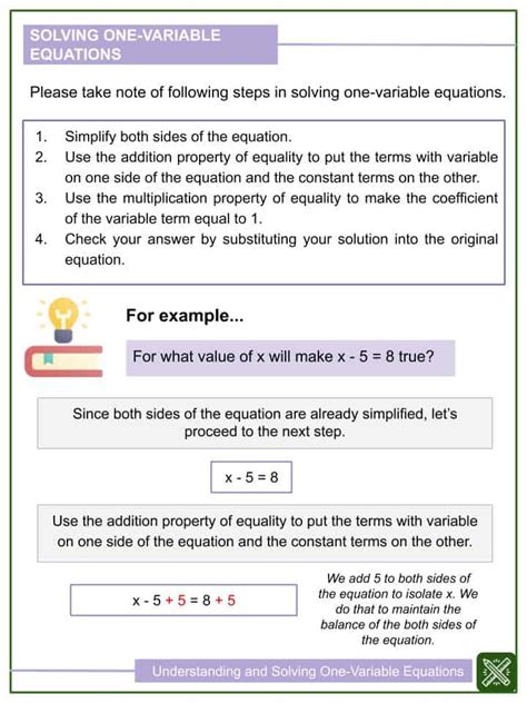 Connect and share knowledge within a single location that is structured and easy to search. Understanding and Solving One-Variable Equations 6th Grade Worksheets