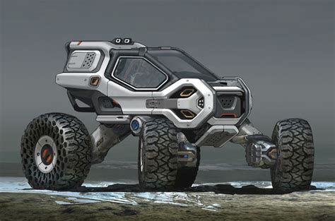 Futuristic Jeep Lightweight Military Vehicle Car Concept With Huge