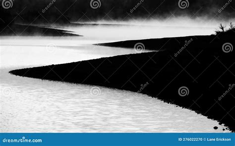 Misty Morning On The Lake Steam Rising From Water Stock Photo Image