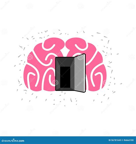 Cerebro Con La Puerta Abierta Mente Abierta Ilustración Del Vector