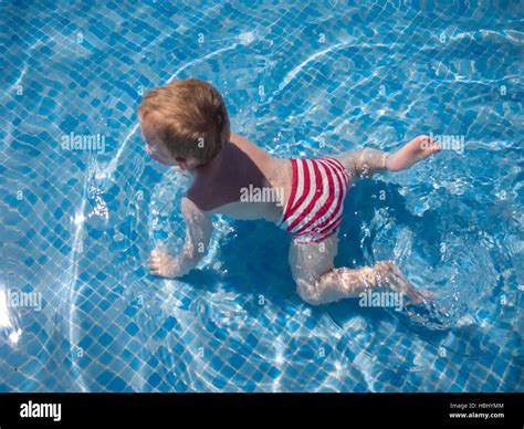 Boy In The Pool Stock Photo Alamy