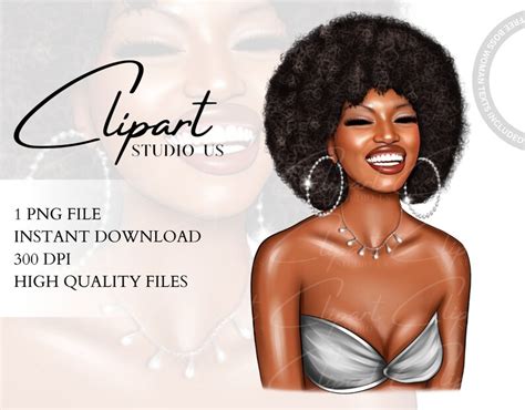 Girl Boss Clipart Fashion Clipart Girl Black Woman Clipart Etsy