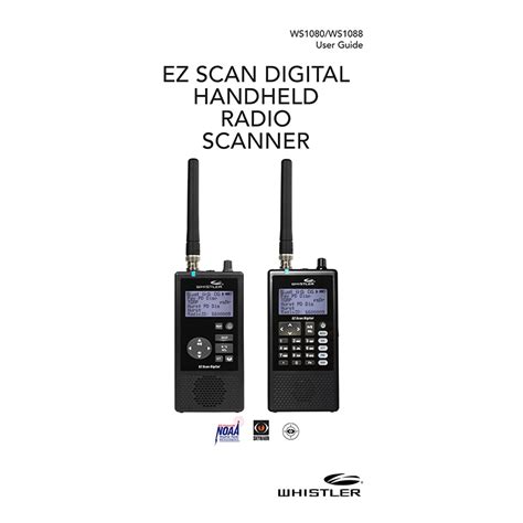 Whistler Ws1080 Digital Handheld Radio Scanner User Manual