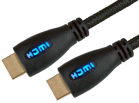 High Speed 4k Uhd Hdmi Lead With Ethernet Male To Male Blue Led
