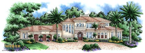 Right from the foyer, the expansive views take in the huge sunken living room and dining room that can be closed off with pocket doors. Classic Mediterranean House Plans Classy Mansion Home ...