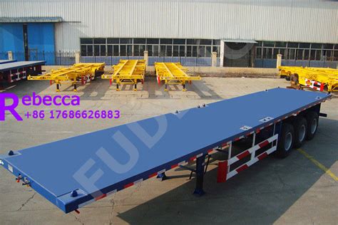 40ft 3 Axle Flatbed Trailer Flatbed Container Semi Trailer Shandong