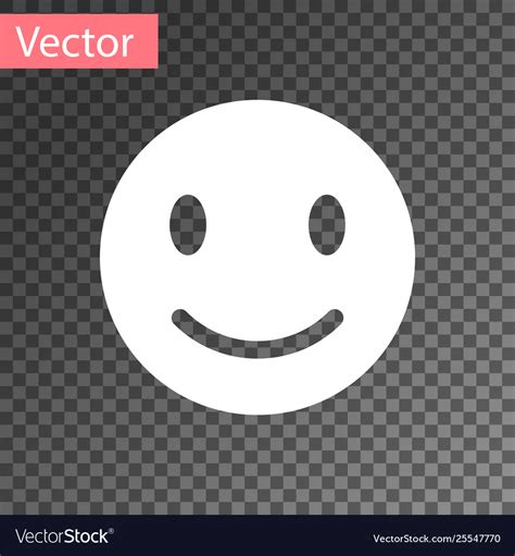 White Smile Face Icon Isolated On Transparent Vector Image