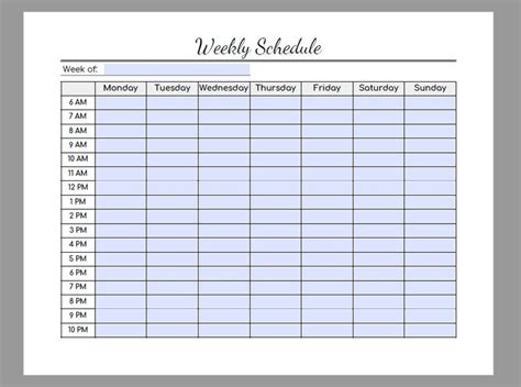 Weekly Hourly Planner Printable Pdf Printable Word Searches