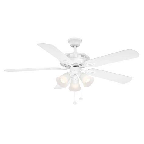 Suitable for large outdoor spaces. Hampton Bay Glendale 52 in. LED Indoor White Ceiling Fan ...