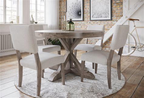 Finn Round Wood Dining Room Table Casual Dining And Bar Stools