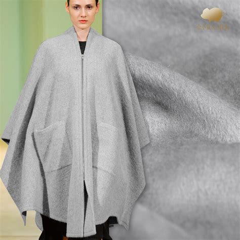 200cm Silk Cashmere Fabric Winter Coat Australian Wool Fabric Wide Gray
