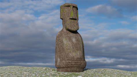 D Model Moai Statue Vr Ar Low Poly Cgtrader