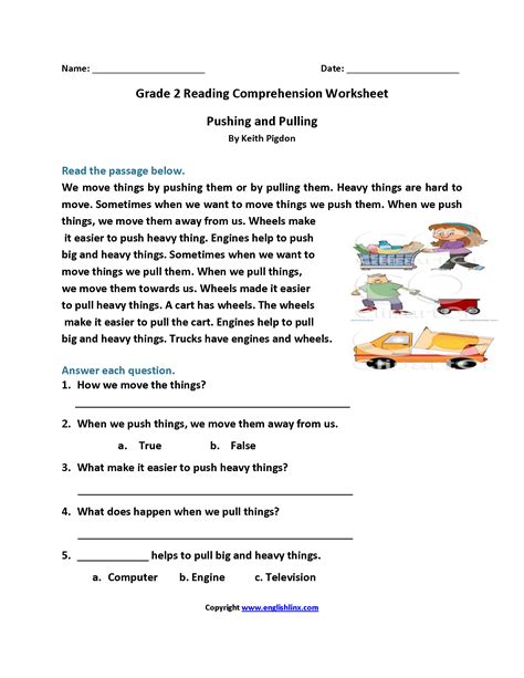 2nd Grade Reading Comprehension Worksheet Pdf